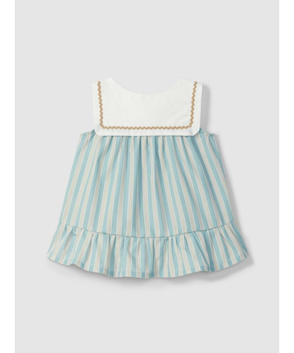Vestido de riscas com detalhe de espiguilha — foto 2